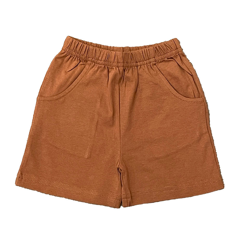 Mocha Jersey Front Pocket Shorts by Luigi