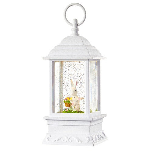 9" Mommy with Baby Bunny Lighted Water Lantern