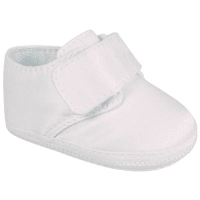 Baby Deer White Satin Shoes with Monogrammable Straps