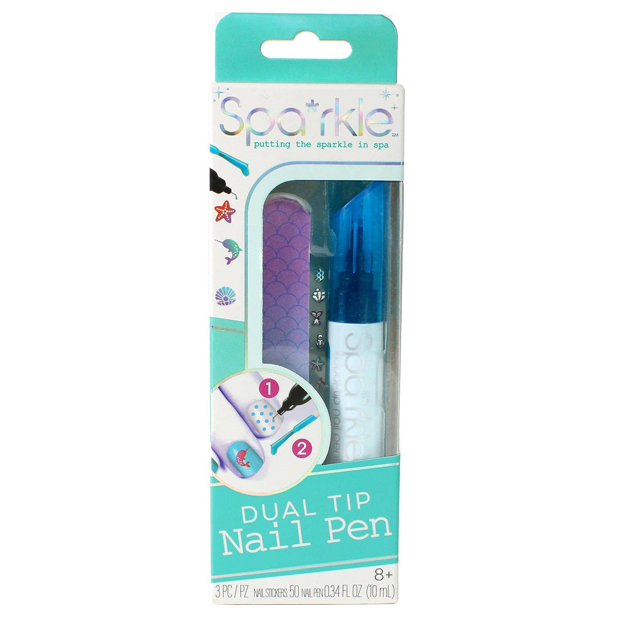 Blue Spa*rkle Dual-Tip Nail Pen