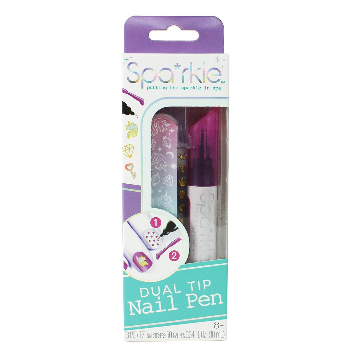 Purple Spa*rkle Dual-Tip Nail Pen