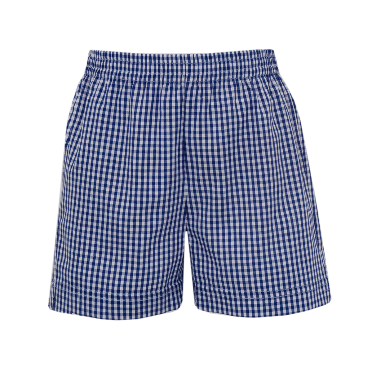 Navy Blue Gingham Shorts by Anavini