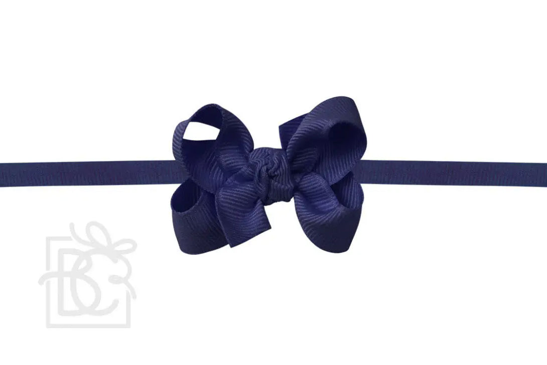 Beyond Creations Pantyhose Headband - 2-inch Toddler Bow - Navy