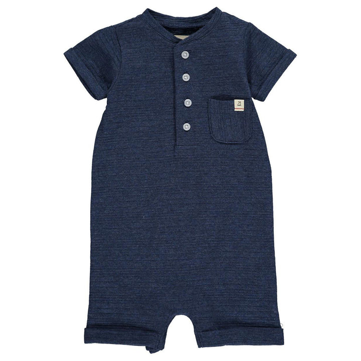 Navy Ribbed Henley Romper by Me & Henry