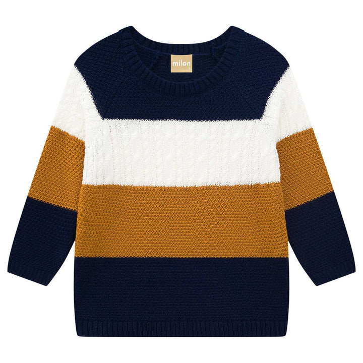 Milon Navy / Rust / White Stripe Sweater