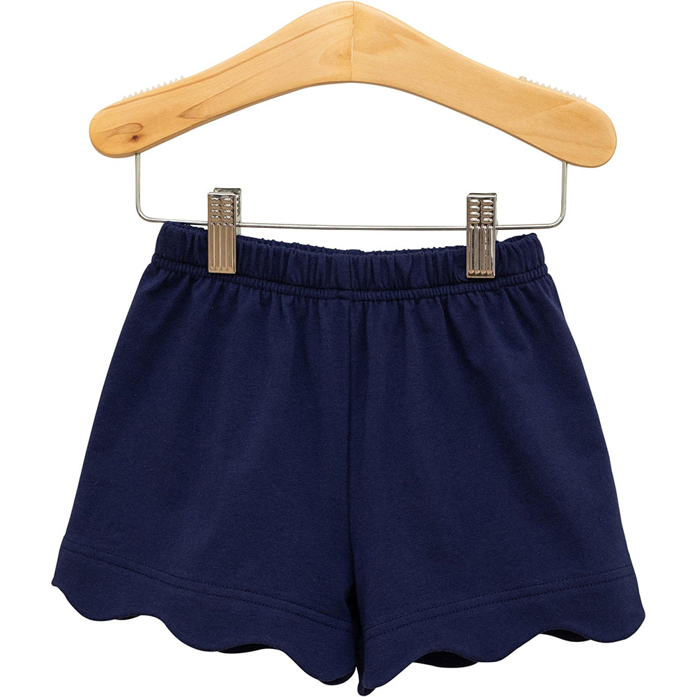 Navy Scalloped Shorts by Trotter Street Kids