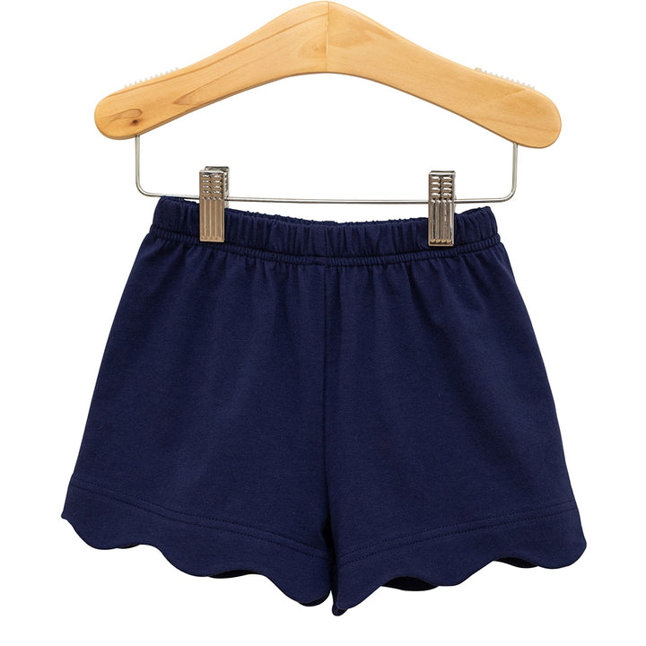 Navy Scalloped Shorts by Trotter Street Kids