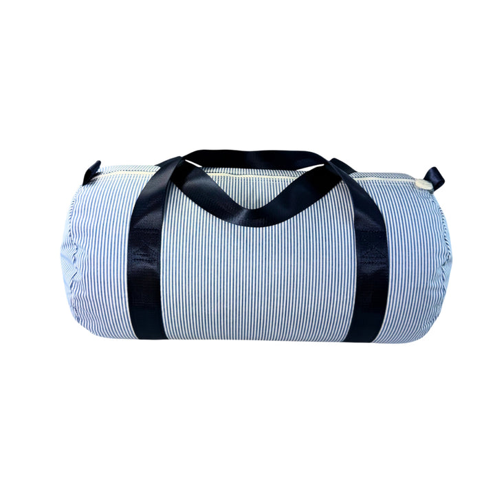 Navy Stripe GLOSSY Baby Duffel by Mint Sweet Little Things