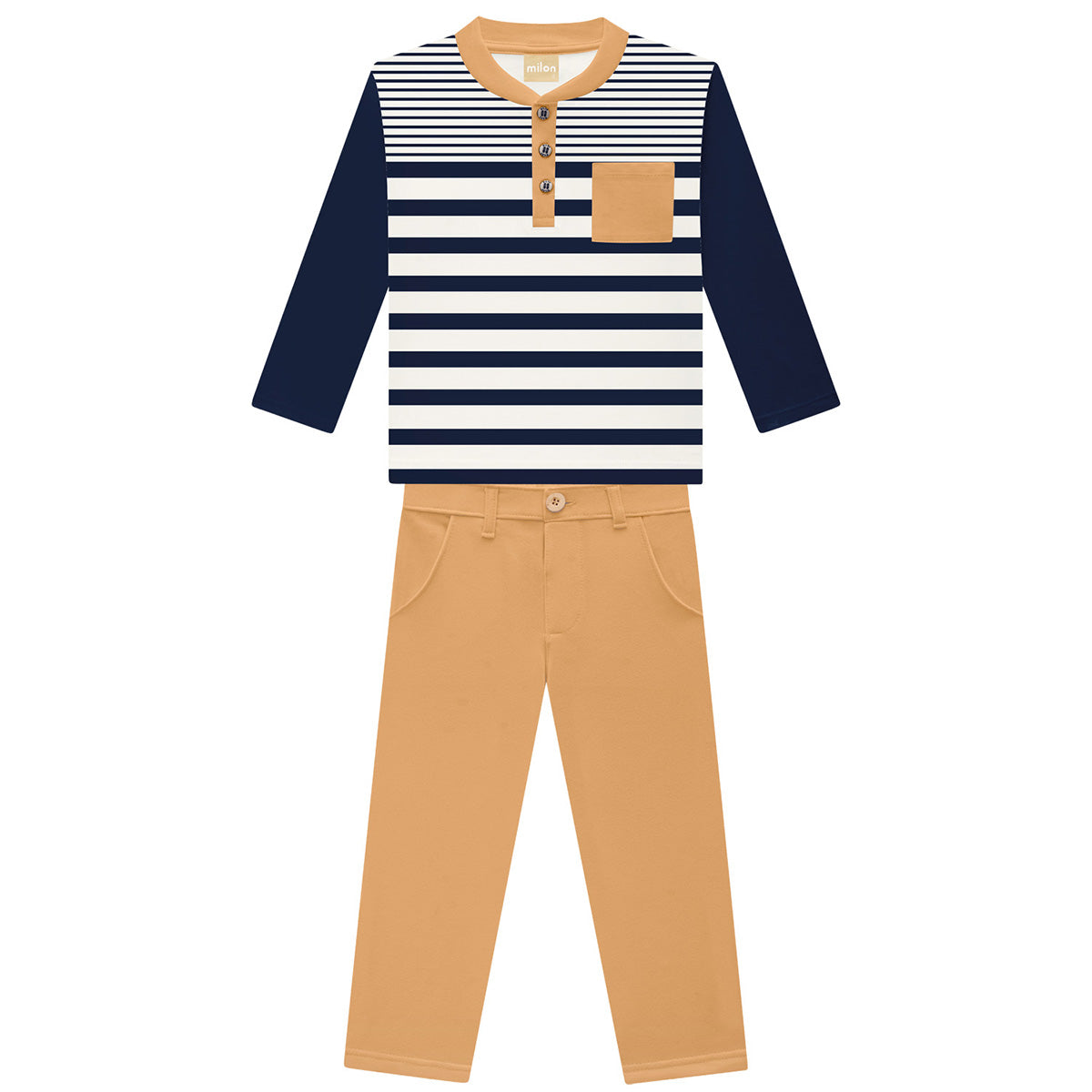 Milon Navy Stripe / Gold Pant Set