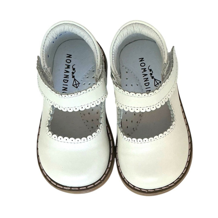 White Sophie Toddler Shoe by Nomandino