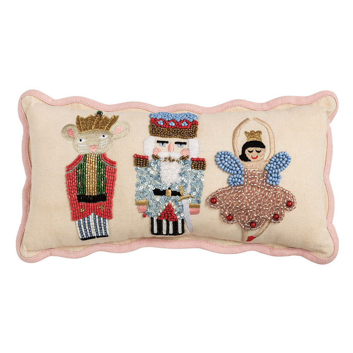 Nutcracker Mini Beaded Pillow by Mud Pie