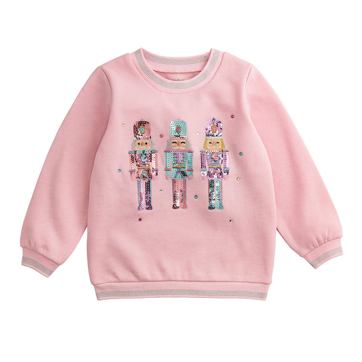 Sequin Nutcrackers Sweatshirt by Mud Pie