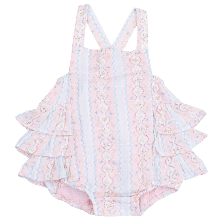 Ogee Floral Ruffle Sunsuit by Angel Dear