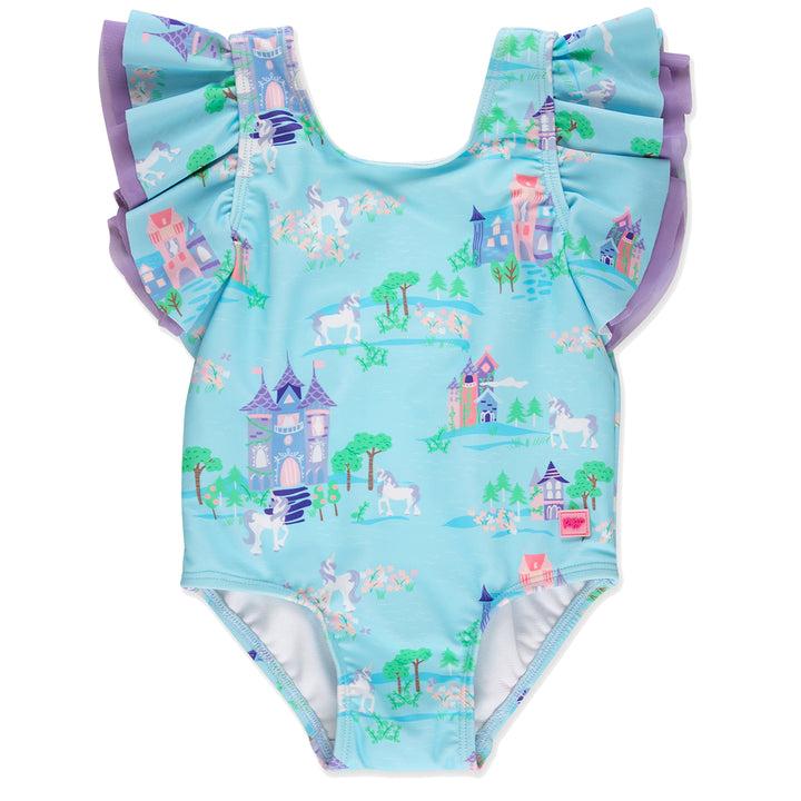 Once Upon a Castle Butterfly Sleeve One-Piece Swimsuit by RuffleButts