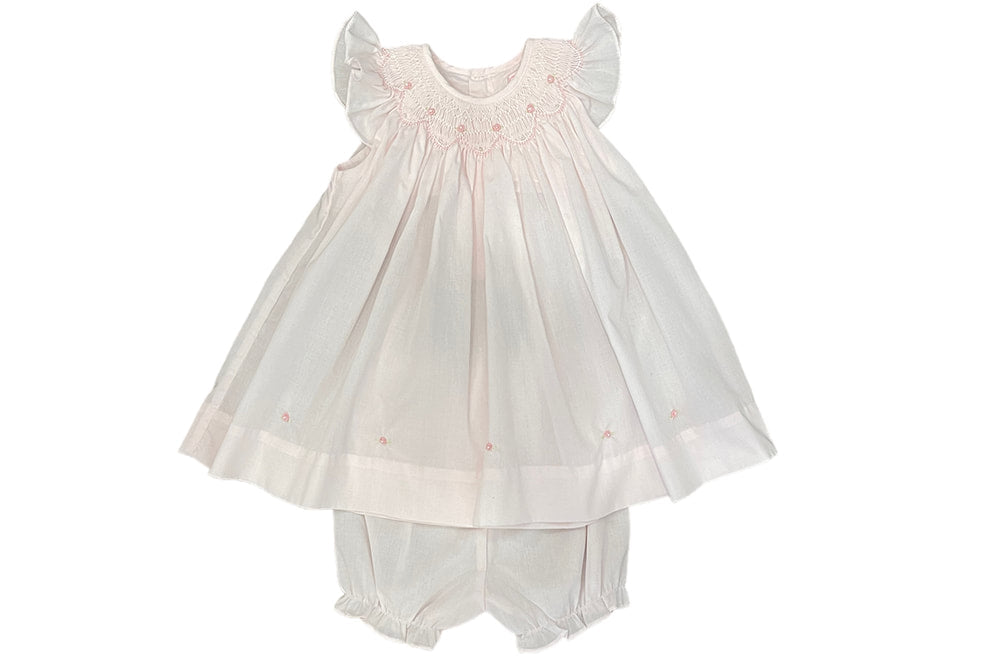 Petit Ami Smocked Roses Dress with Bloomers
