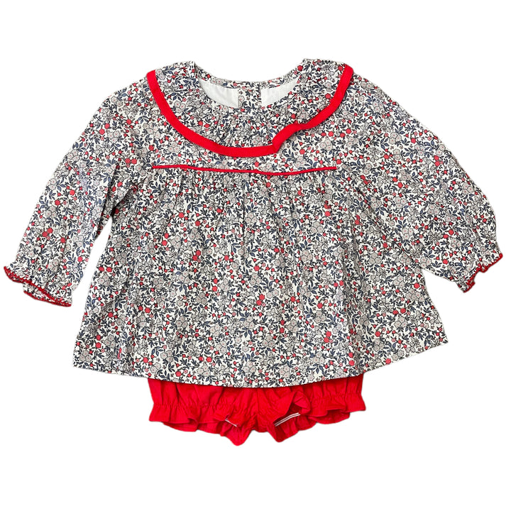 Marco & Lizzy Bloomer Set - Red Trimmed Floral