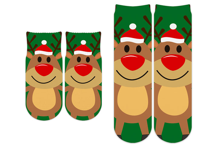 Santa's Reindeer Christmas Socks (2 Sizes)