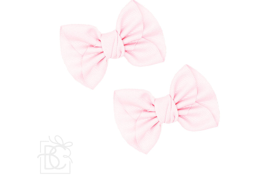 Beyond Creations 2pk Mini Anne - 2.5 inch Bow with Knot - Powder Pink