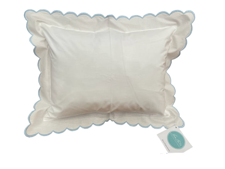 Edward Boutross Pillow - Double Scallop Baby Sham (3 Trim Colors)