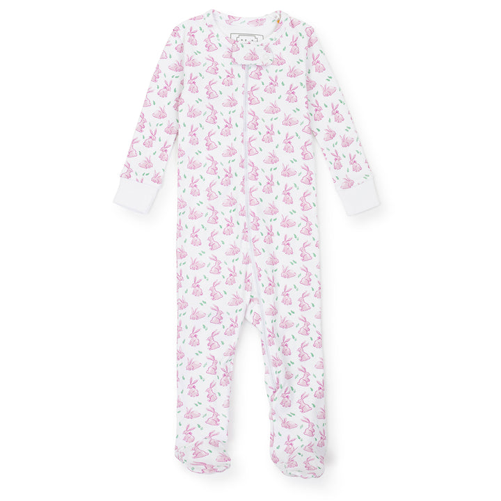 Lila & Hayes Parker Zipper Pajama - Pink Bunny Hop