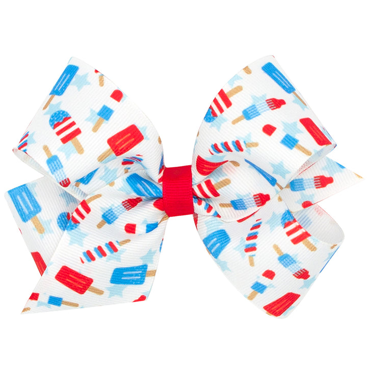 Wee Ones Patriotic Popsicle Print Grosgrain Bow (2 sizes)