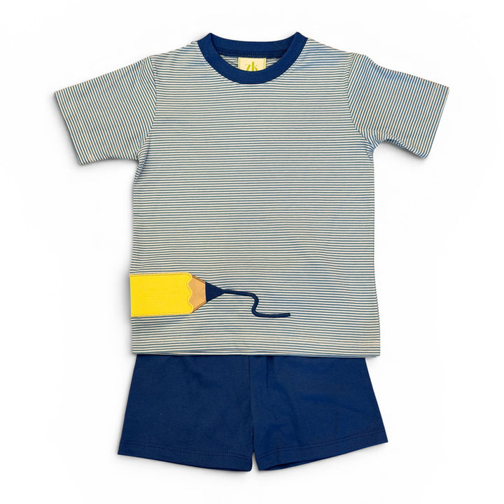 Pencil Wraparound Applique Short Set by Zuccini Kids