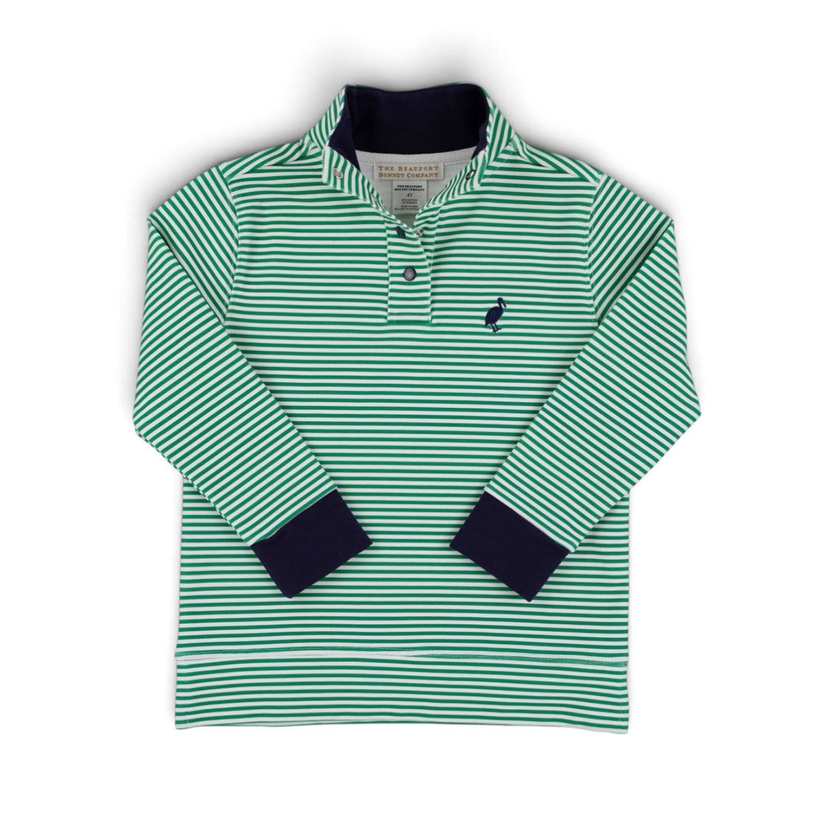 Kiawah Kelly Green Stripe Pendleton Popped Collar by The Beaufort Bonnet Company