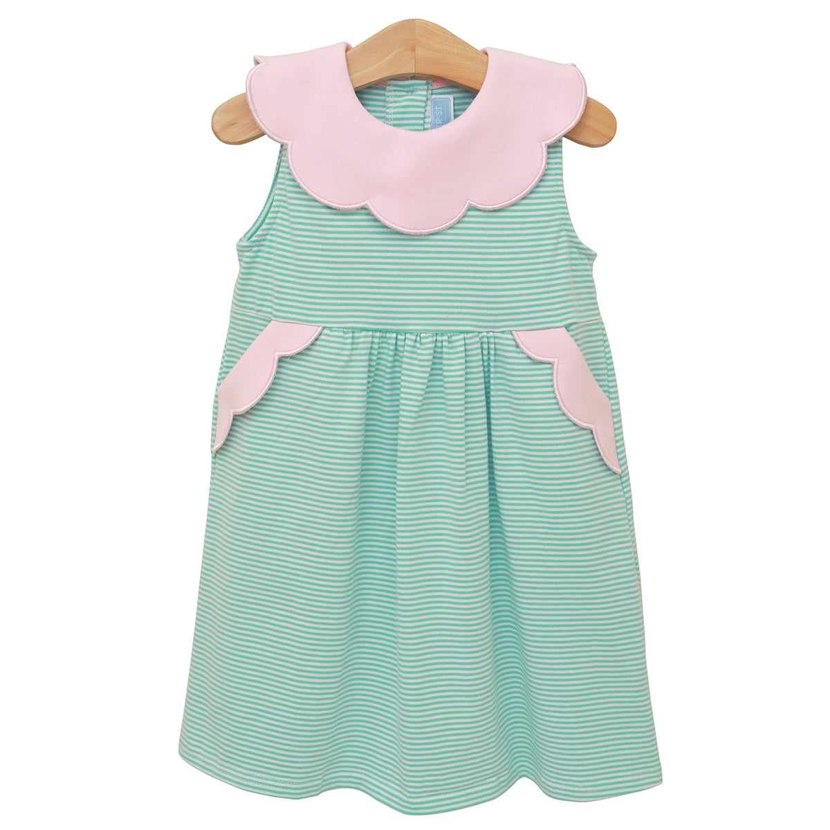Mint Stripe / Light Pink Penelope Dress by Trotter Street Kids