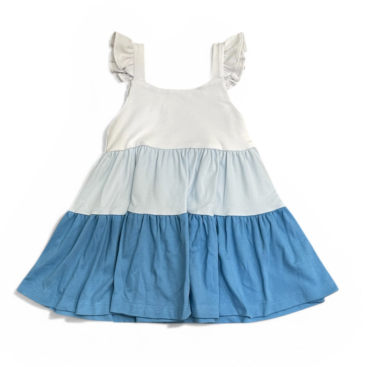 Periwinkle / Light Blue / White Tiered Dress by Zuccini KIds