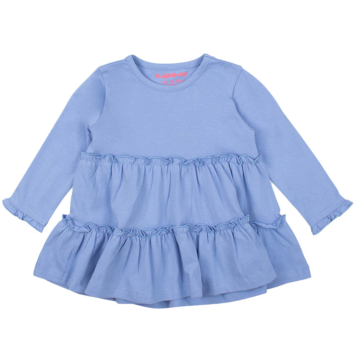 Periwinkle Blue Knit Ruffle Tiered Tunic by RuffleButts