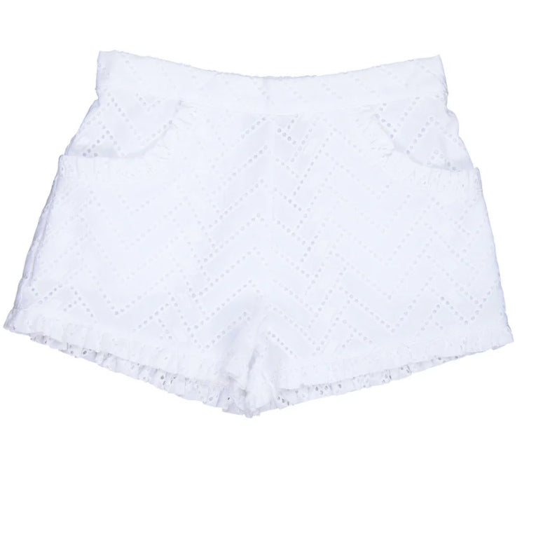 Phoebe White Eyelet Shorts by Busy Bees