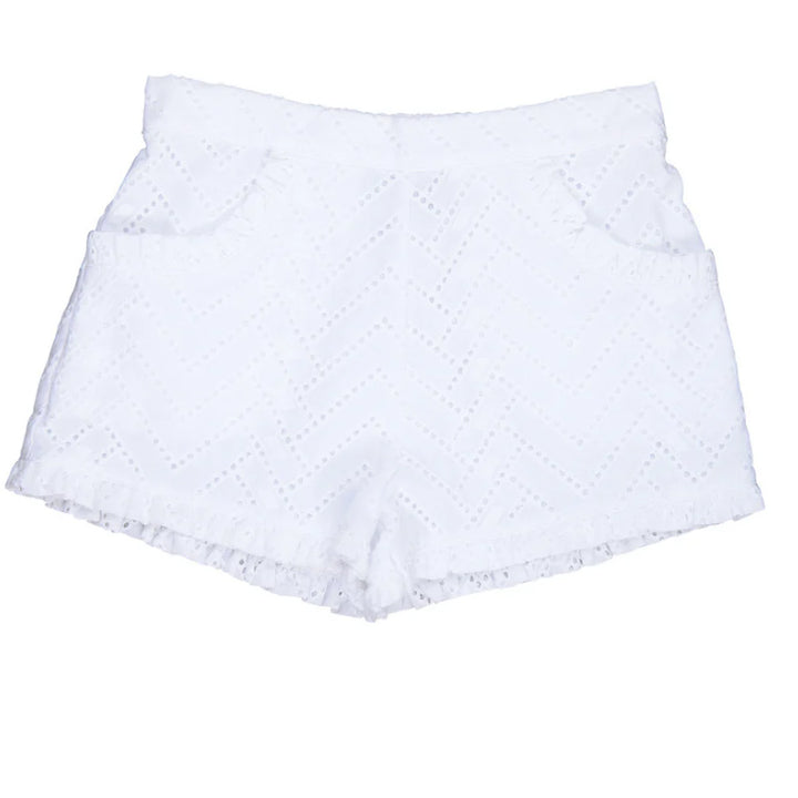 Phoebe White Eyelet Shorts by Busy Bees