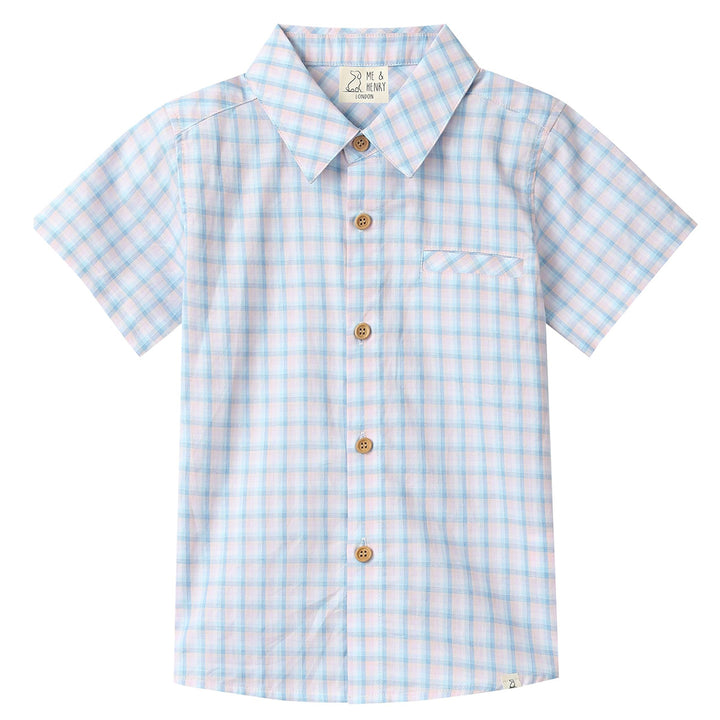 Pink / Blue Plaid Woven Shirt by Me & Henry