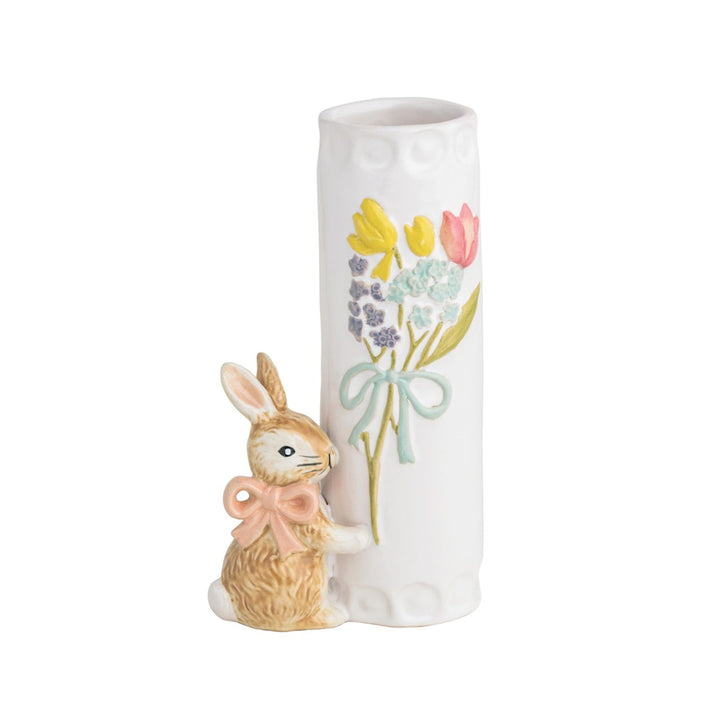 Pink Bow Easter Bunny Bud Vase by Mud Pie