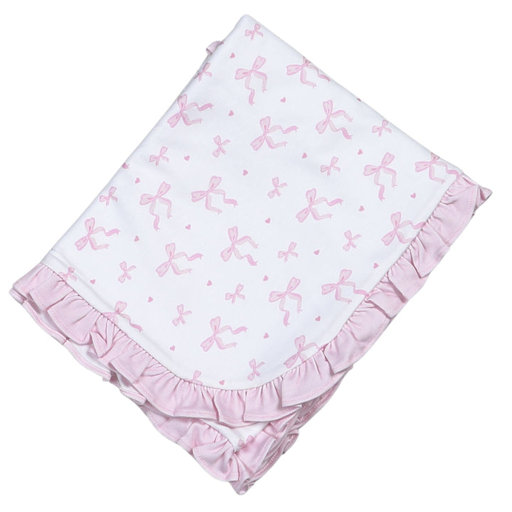 Pink Bows Receiving Blanket by Baby Loren