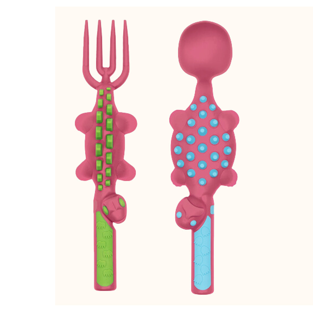 Constructive Eating Pink Dino Utensils - Sold Individually