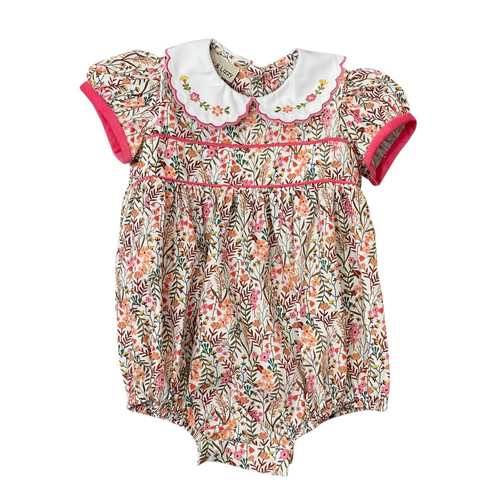 Pink Floral Embroidery Collar Amy Bubble by Marco & Lizzy