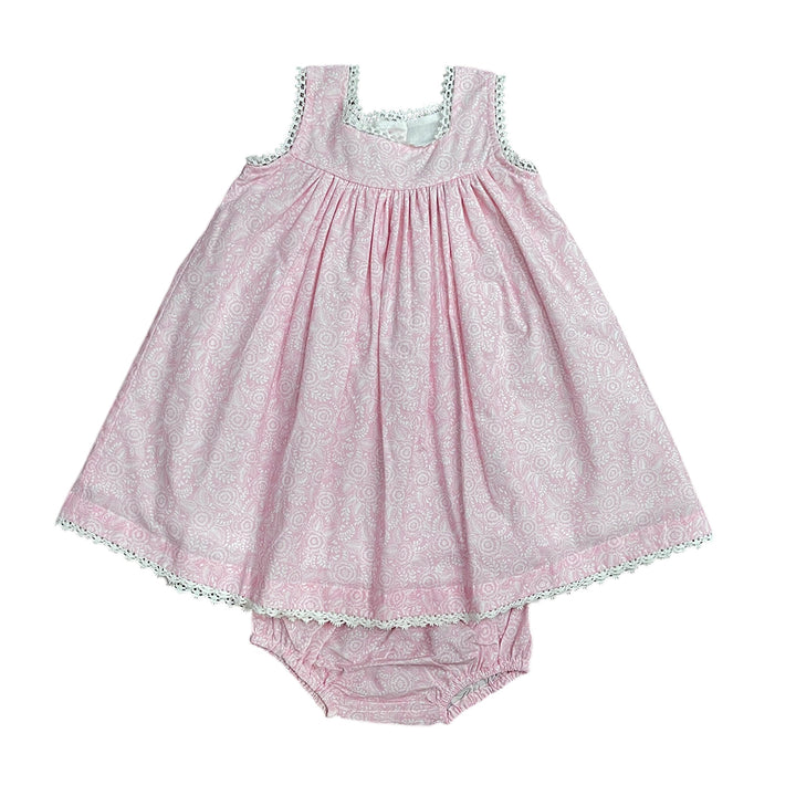 Pink Floral Empire Dress by Cotton Kids