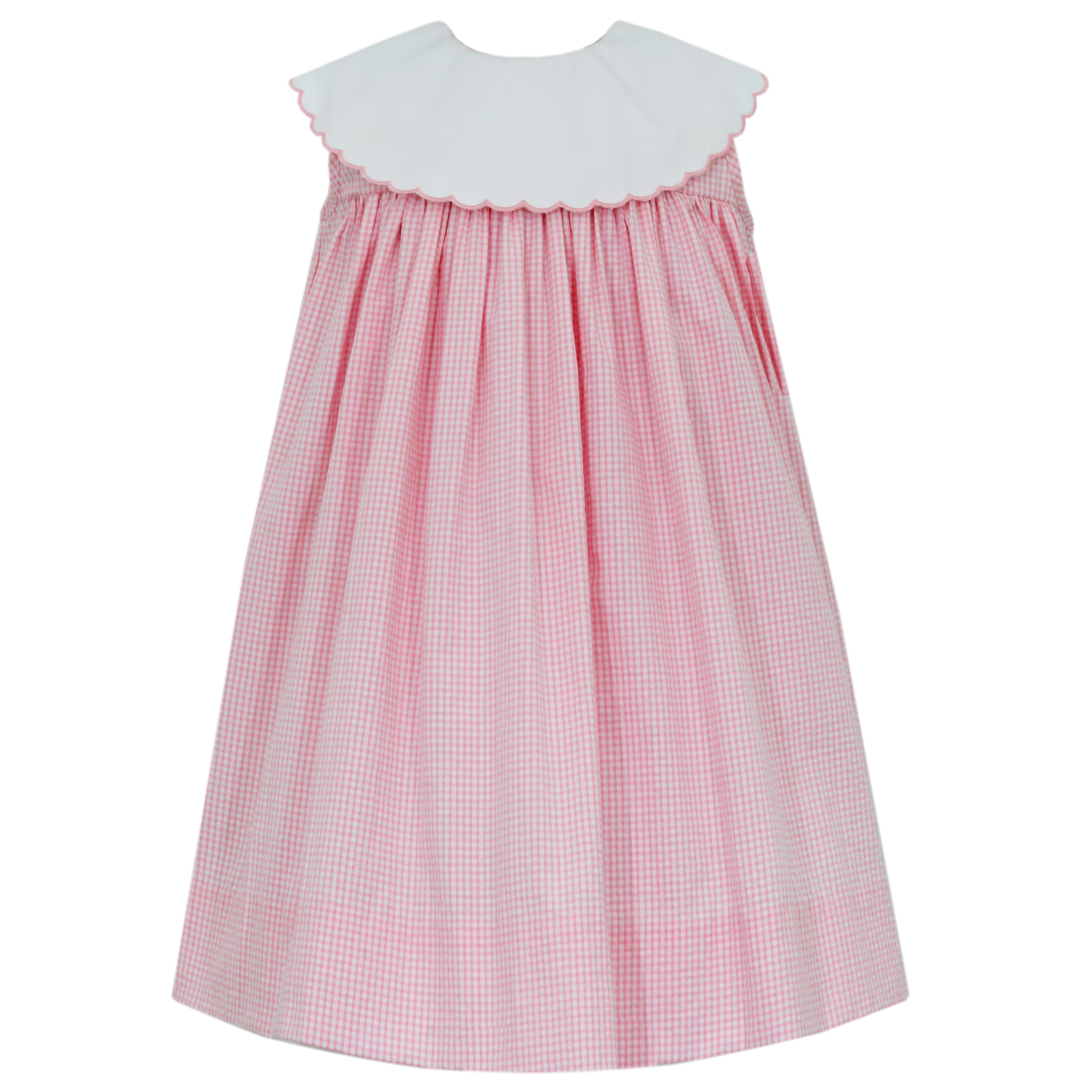 Claire & Charlie Girls Pink Pique A-line Float Dress with Easter Bunny on Side Pockets main image 1
