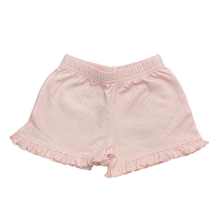 Light Pink Gingham Ruffle Shorts by Luigi