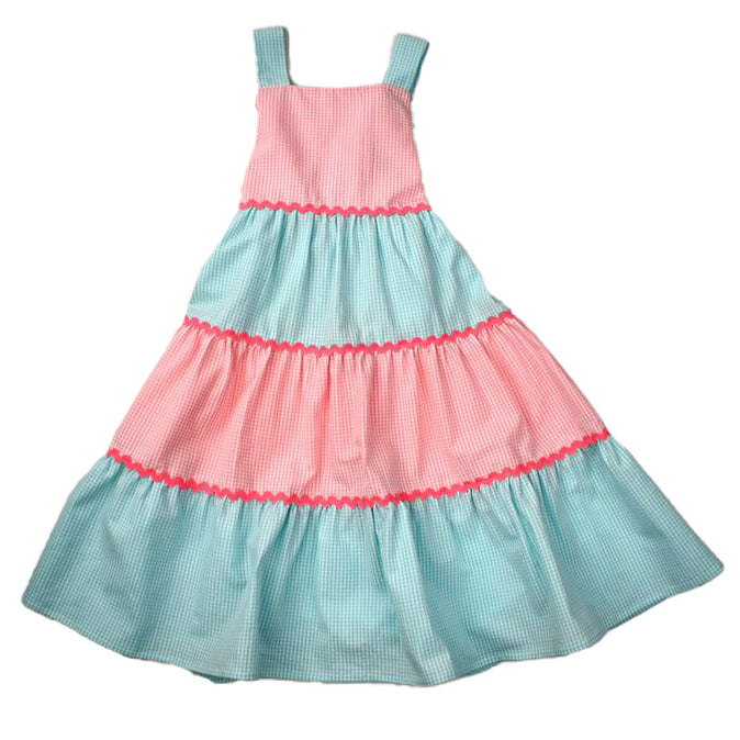 Pink and Mint Tiered Dress by Funtasia Too