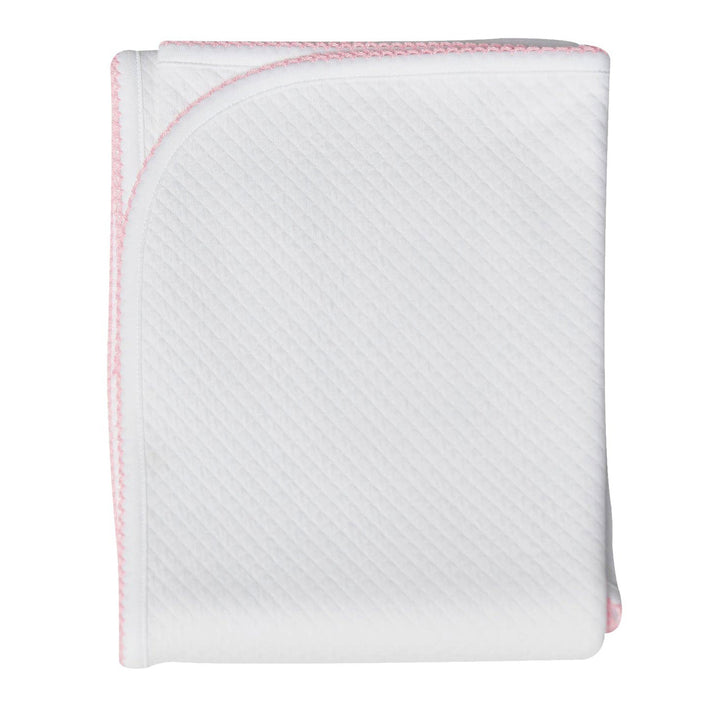 Pink Picot Trim Milano Quilted Blanket by Nellapima