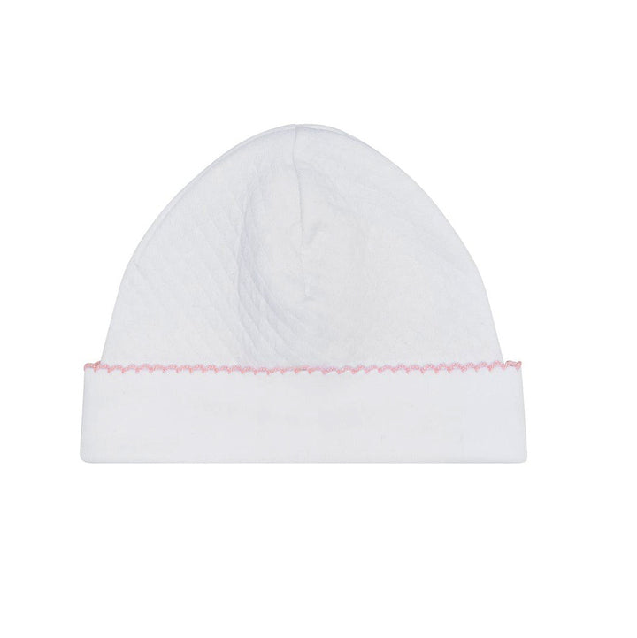 Pink Picot Trim Milano Baby Hat by Nellapima
