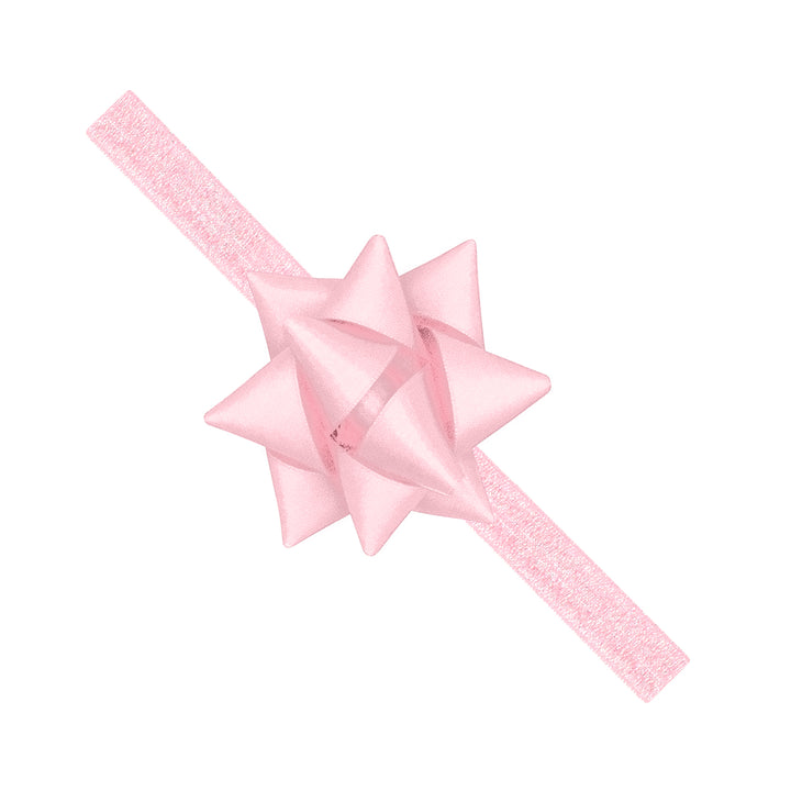 Pink Satin "Package" Bow on Band by Wee Ones