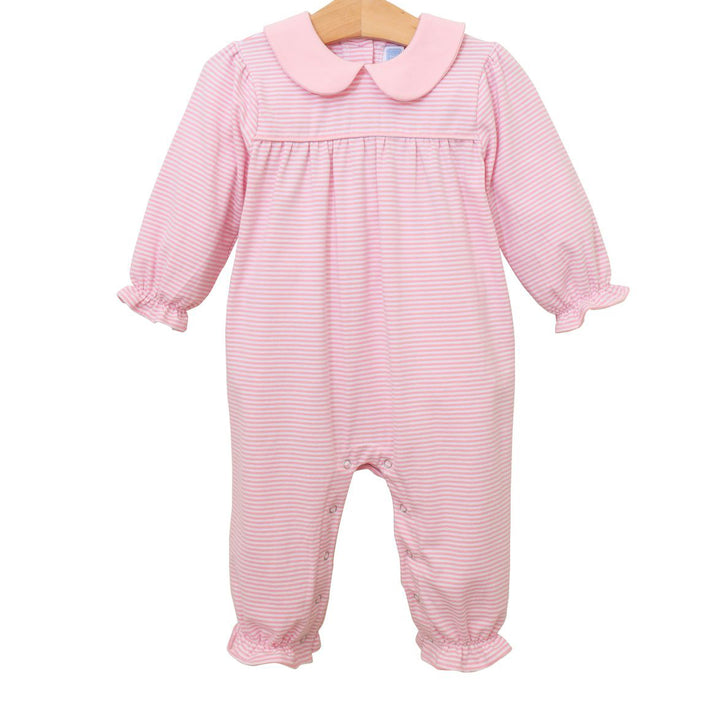 Light Pink Stripe Abigail Romper by Trotter Street Kids