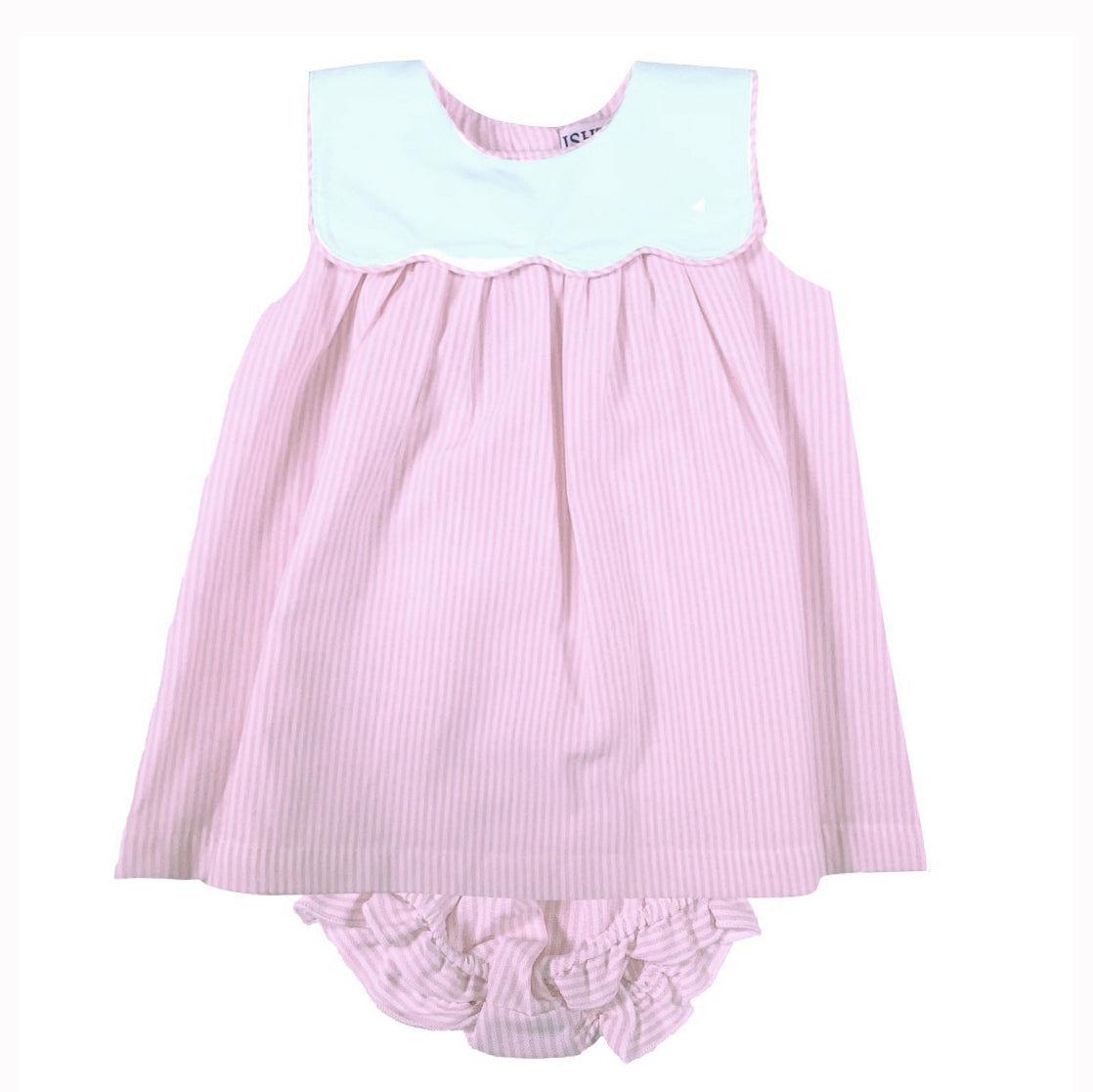 Pink Stripe Poplin Bloomer Set by Ishtex