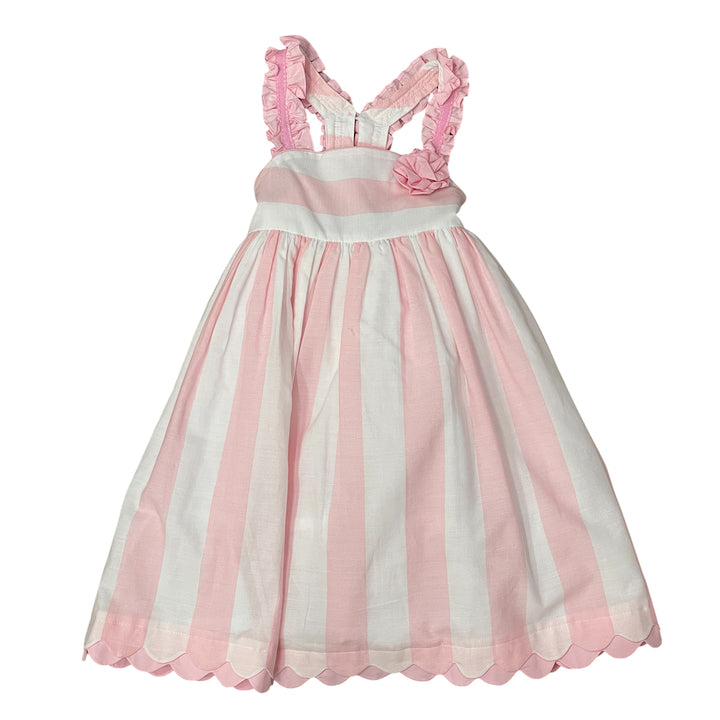 Pink Stripe Dress with Flower by Cotton Kids