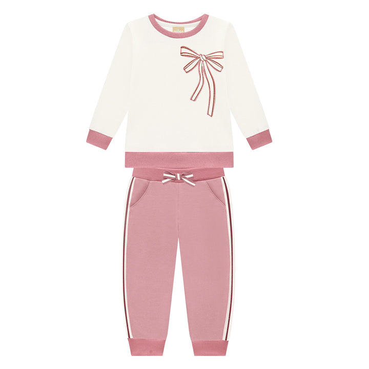 Milon Pink Sweatsuit Set with Bow