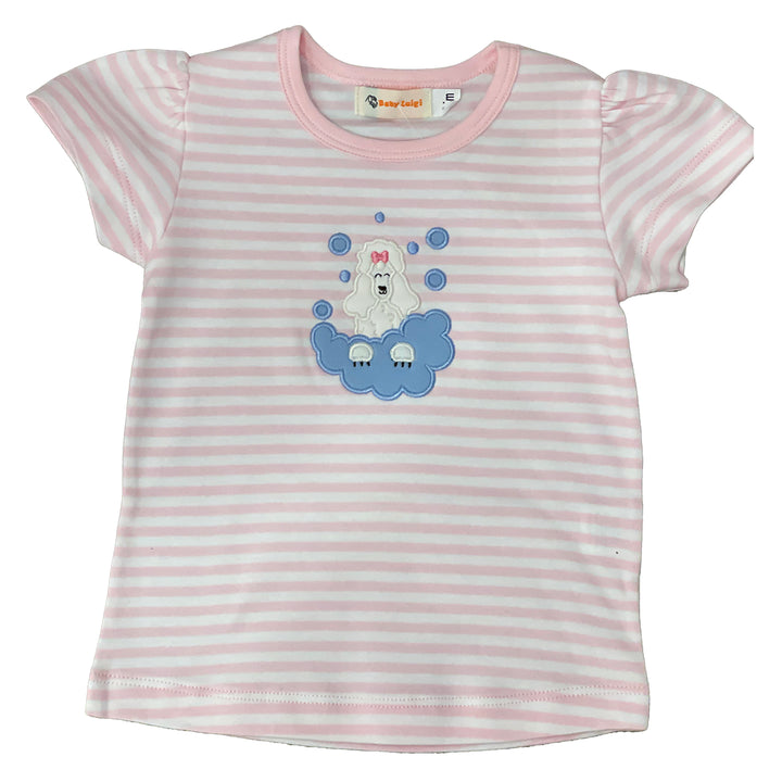 Pink Stripe Poodle Top by Luigi