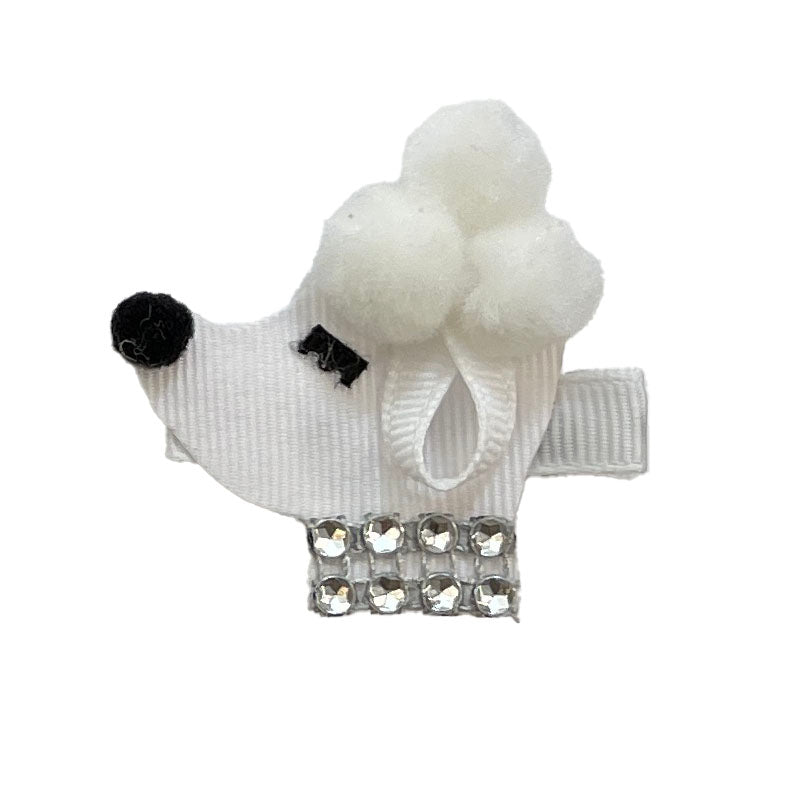 Snooty Poodle (White) Sculpture Bow